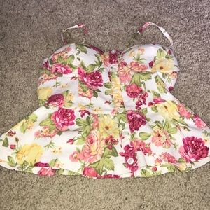 Cropped flair tank top